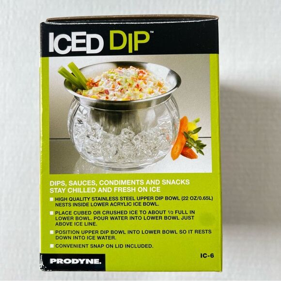 Prodyne Iced Dip 3 Piece Iced Stainless Steel & Acrylic Dip Cup With Lid - Picture 3 of 13